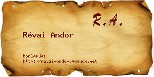 Révai Andor névjegykártya